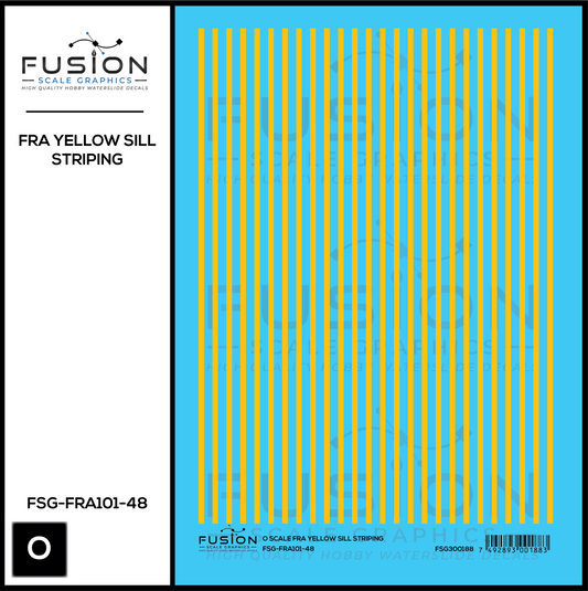 O Scale FRA Yellow Safety Sill Striping Decal Set