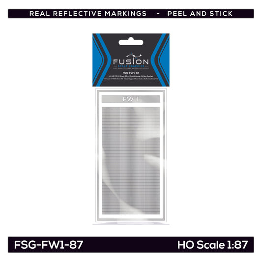 HO Scale UP/CMO Style RD-4 Coal Hopper White Dashes Reflective Decal Set