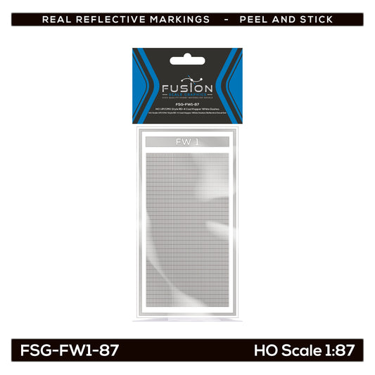 HO Scale UP/CMO Style RD-4 Coal Hopper White Dashes Reflective Decal Set