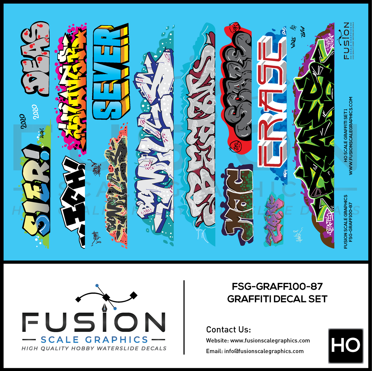 HO Scale Graffiti Decal Set 1
