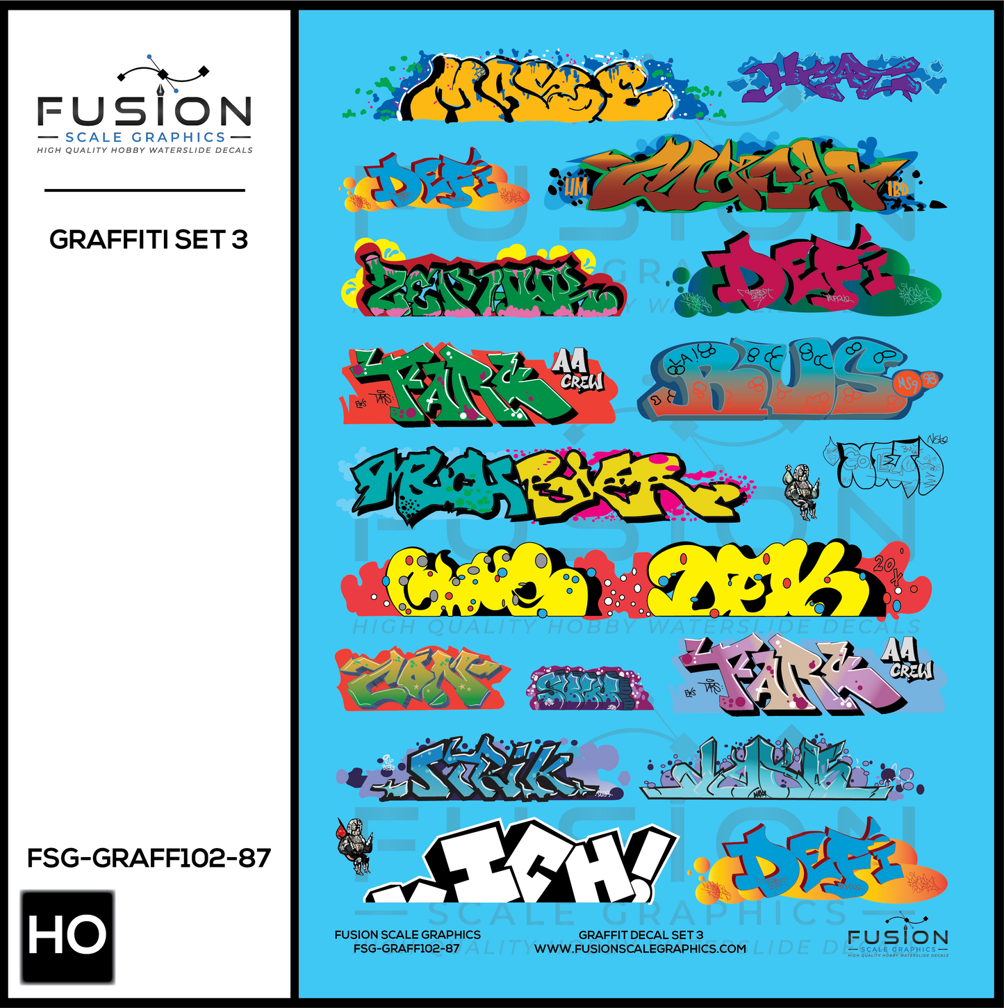 HO Scale Graffiti Decal Set 3