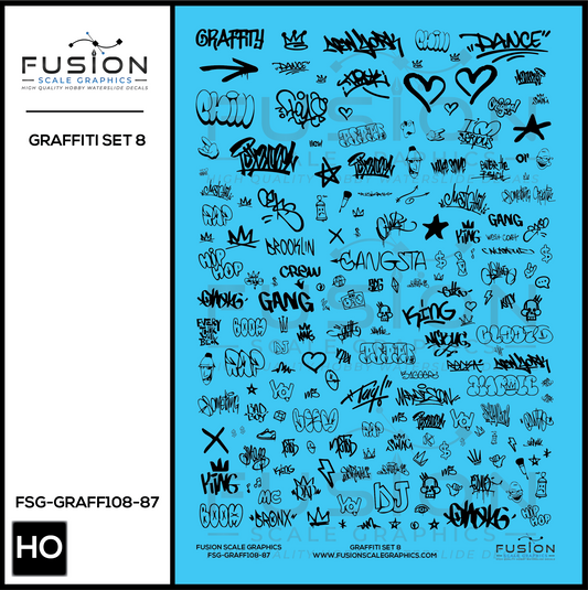 HO Scale Graffiti Decal Set 8