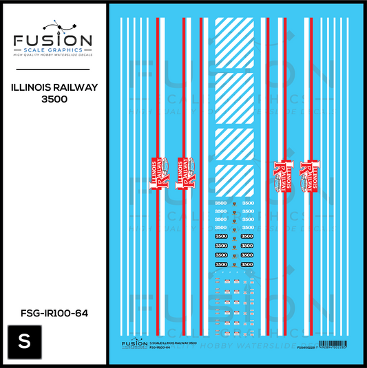 S Scale Illinois Railway EMD GP35 Locomotive Decal Set