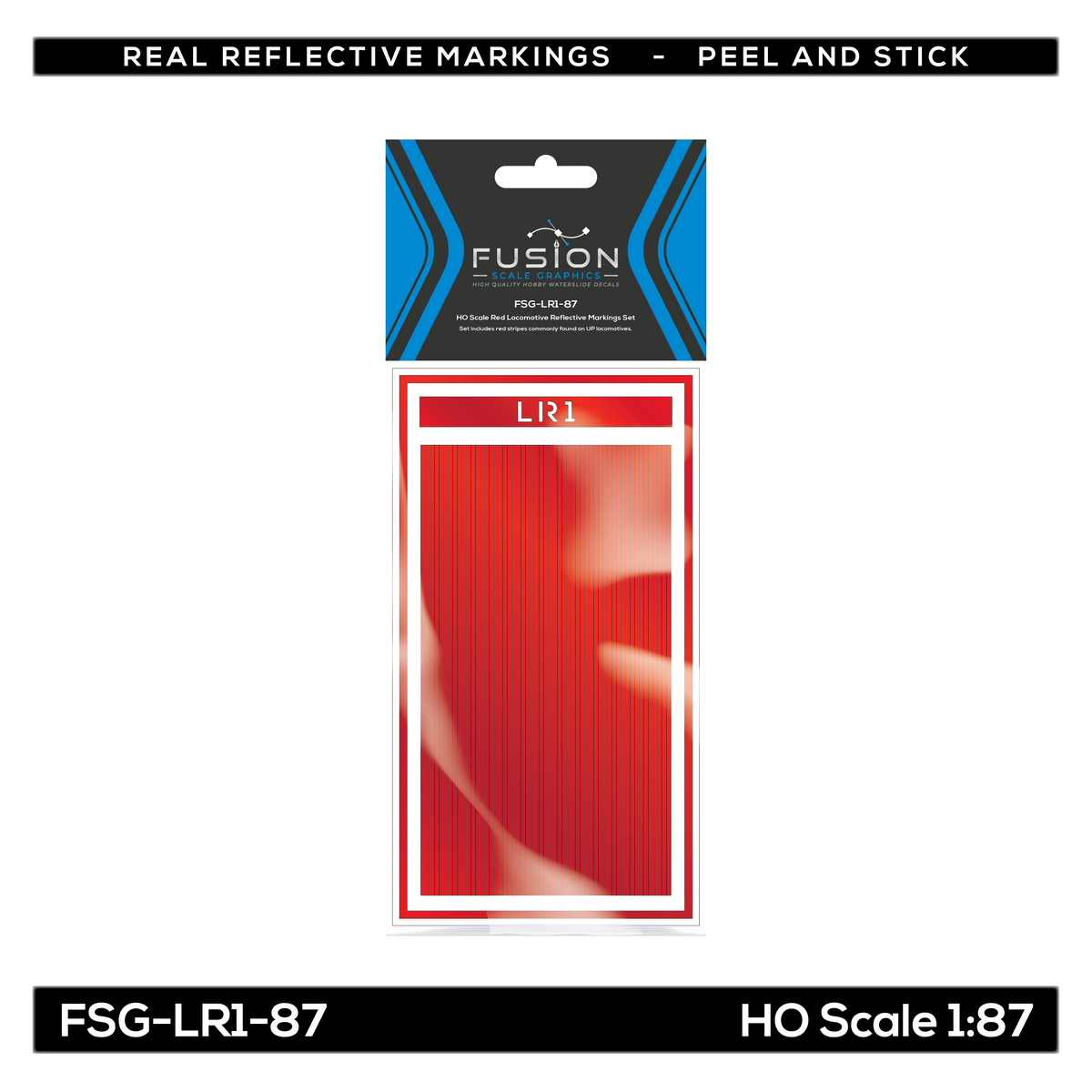 HO Scale Railroad Locomotive Red Reflective Markings Set