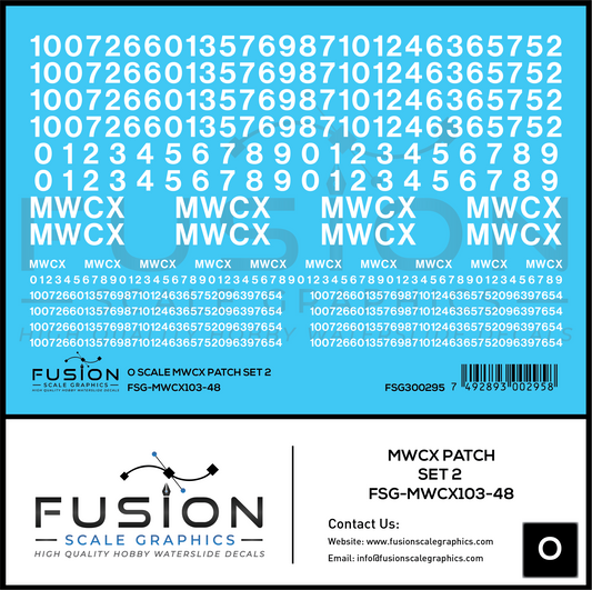 O Scale MWCX Freight Car Patching Decal Set 2