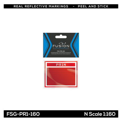 N Scale Passenger Car Red Reflective Markings Set