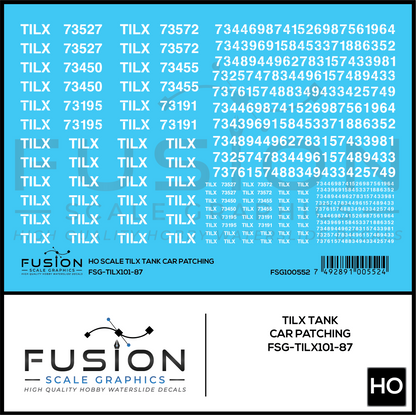 HO Scale TILX Tank Car Patch Decal Set