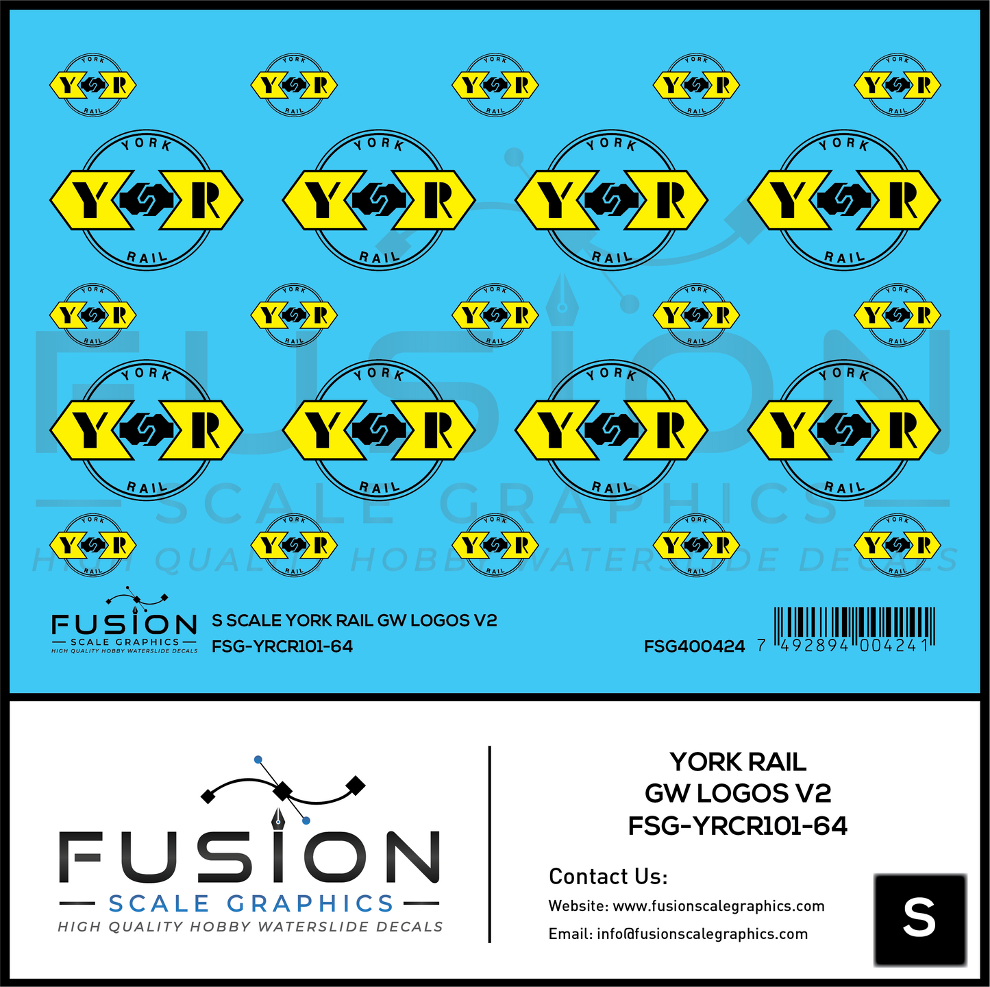 S Scale York Rail GW Logos V2 Decal Set