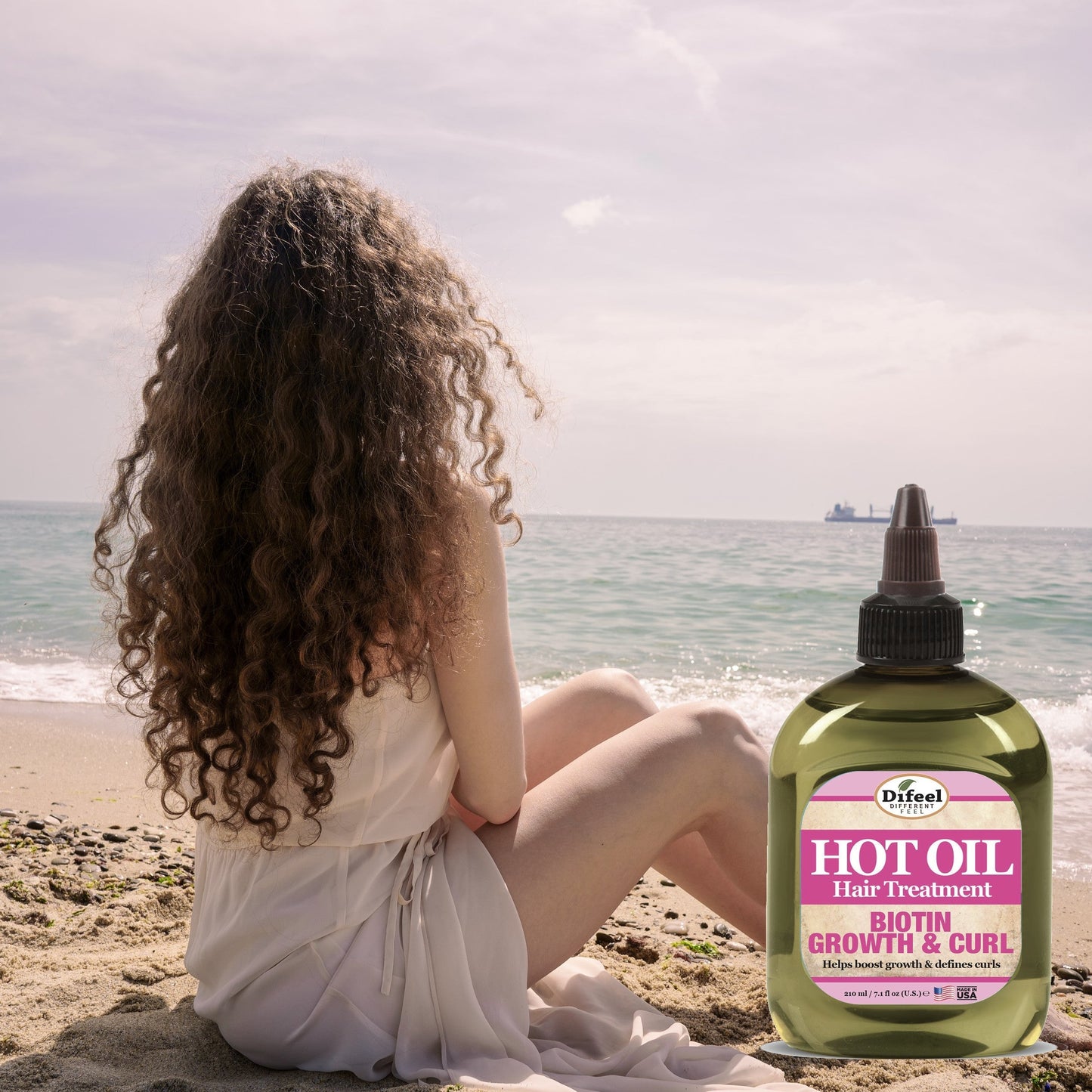 Difeel Biotin Growth and Curl Hot Oil Treatment 7.1 oz. - Deluxe 2-PC Gift Set by difeel - find your natural beauty