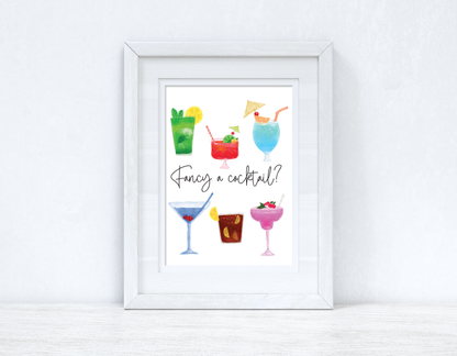 Fancy A Cocktail? Summer Seasonal Alcohol Wall Home Decor Print by WinsterCreations™ Official Store