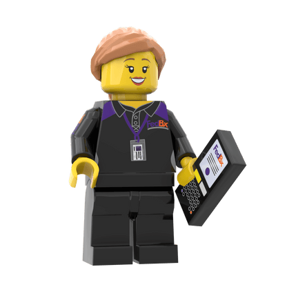 FedBx Delivery Driver (Female) -  Custom Printed Minifig - Made Using LEGO® Parts