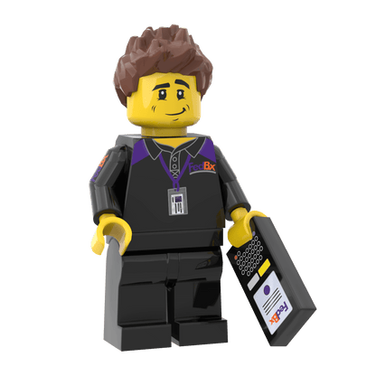 FedBx Delivery Driver (Male) -  Custom Printed Minifig - Made Using LEGO® Parts
