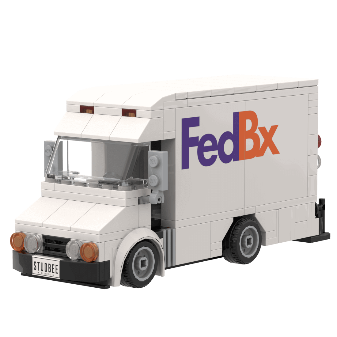 FedBx Delivery Truck Building Set - Custom Printed - Made Using LEGO® Parts