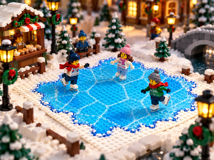 Frozen Pond / Ice Skating Winter Village Baseplate