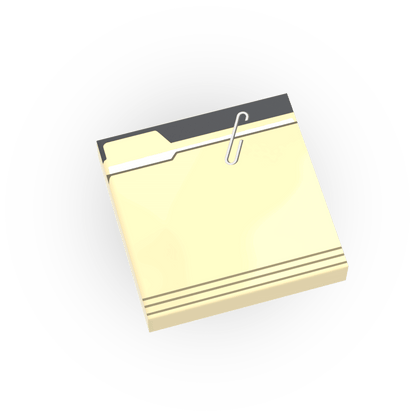 File Folder with Paperclip -  Office File Box - Minifig Scale Custom Printed - Made Using a LEGO® Tile