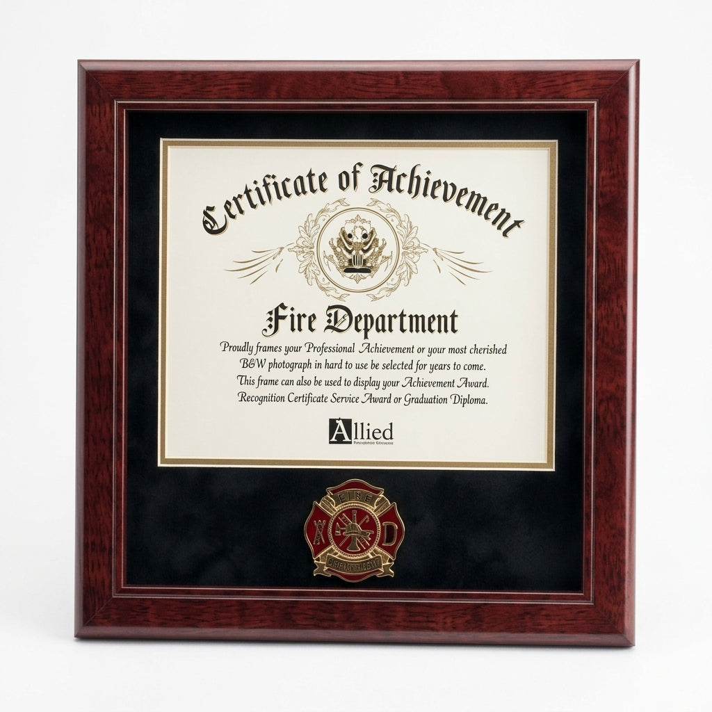 Firefighter Medallion Certificate Frame