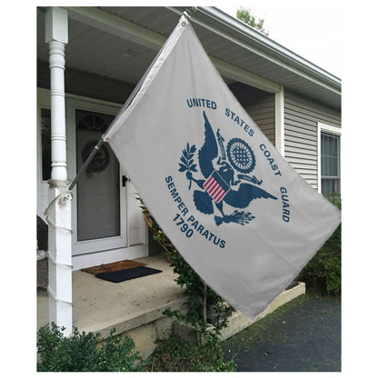 US Coast Guard Flag 3x5 Outdoor Double Sided- Heavy Duty 3ply United States Coast Guard Flag Super Durable 4 Rows Stitched Edge Canvas Header with 2 Brass Grommets