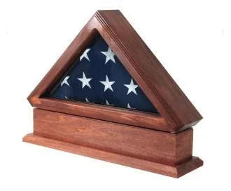 Flag Display Case, Pedestal For 3ft X 5ft Flag, Solid Oak