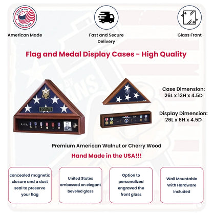 Flags Connections Flag and Medal Display Cases - High Quality