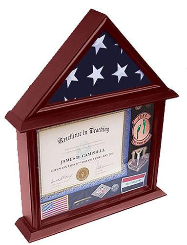 Flag Connection 3'x5' Flag Display Case with Certificate and Document Holder Mango Finish