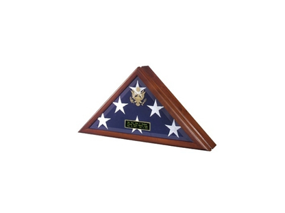 Flag Connections Flag Display Case with Front Opening with Walnut or Cherry Finish