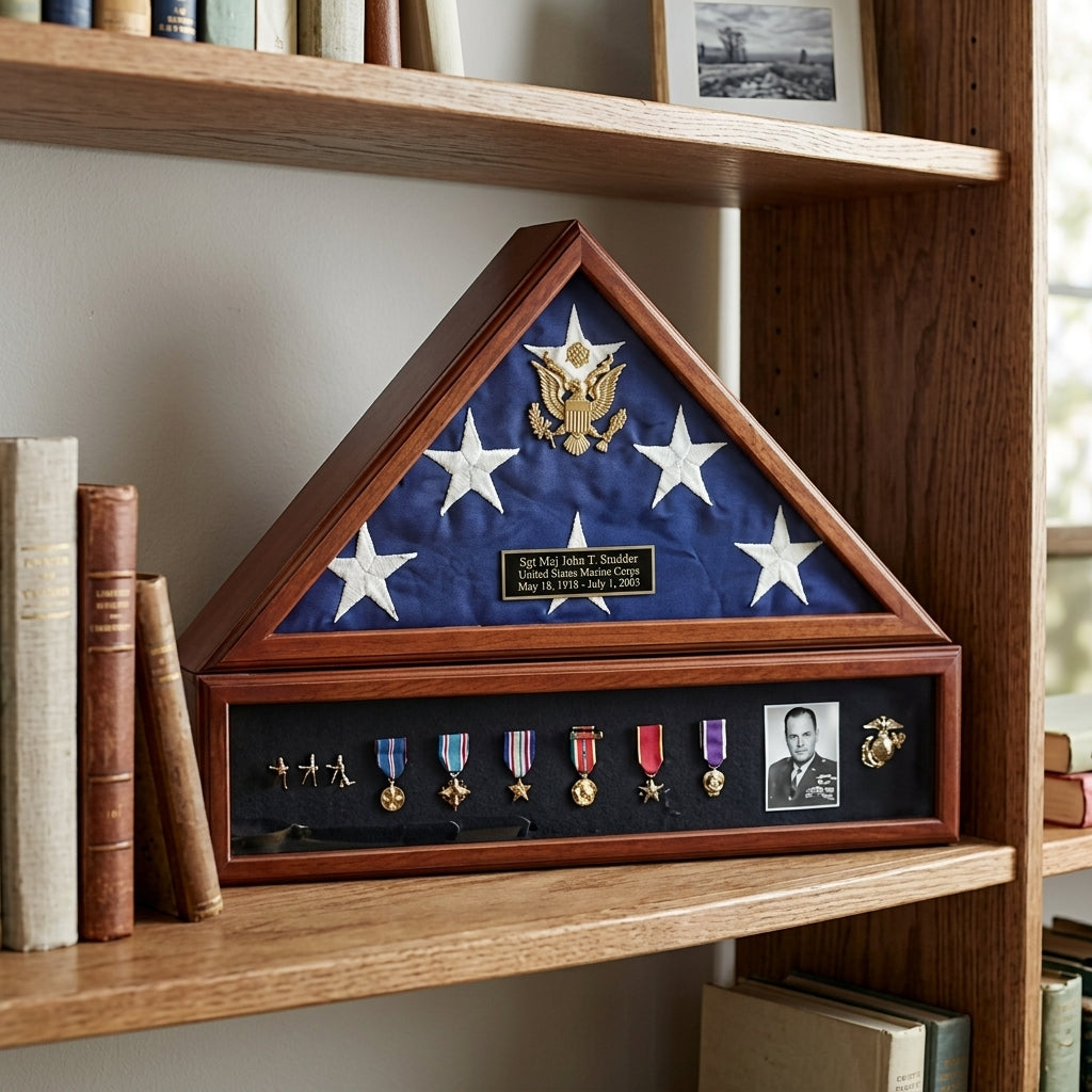 Flag and Medal Display Cases - High Quality 5'x9.5' flag