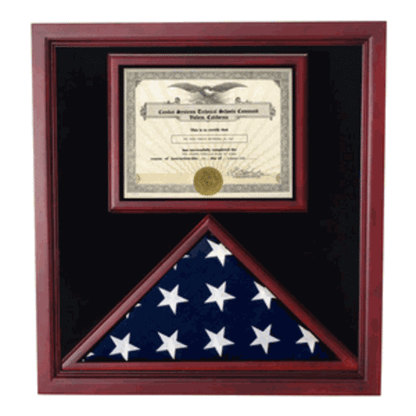 Flag and Certificate Case, Flag Display Cases With Certificate.