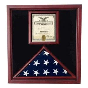 Flag and Document Case - Vertical 8 1/2 x 11 Document, Cherry Case