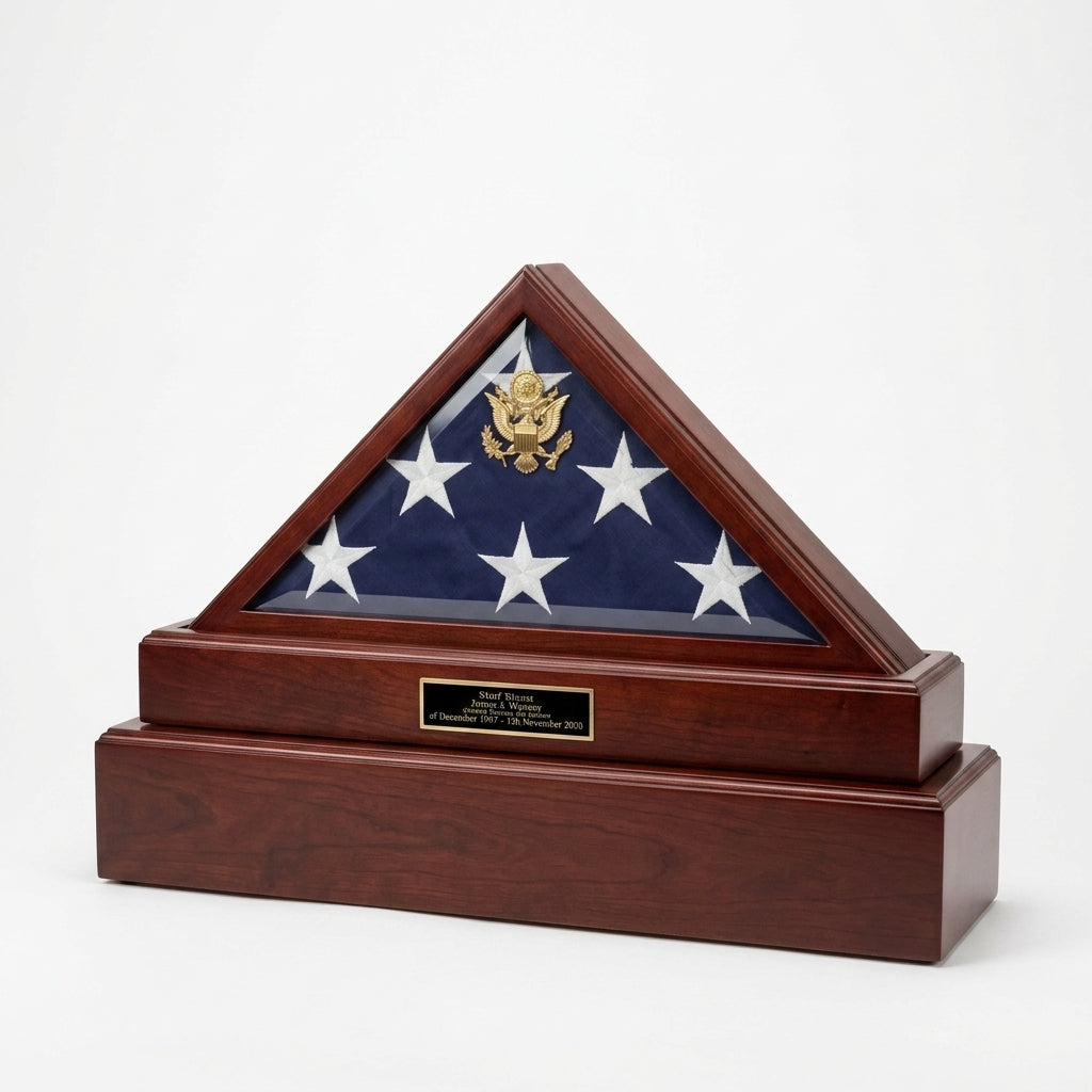 Flag Connections Burial Flag and Pedestal Display Case