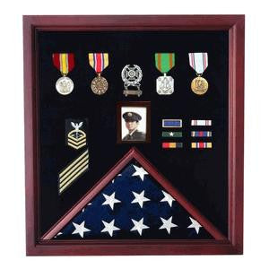 Flag and Photo Display case, Photo and Medal Display case
