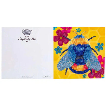 Floral Bumble Bee Crystal Art Card Kit Craft Buddy
