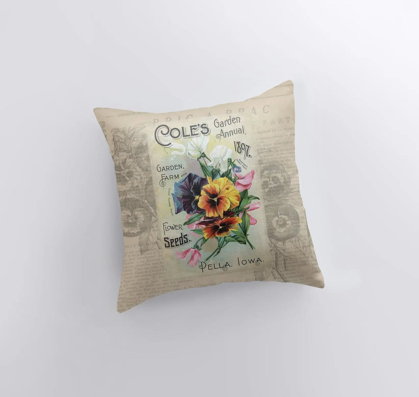 Flower | Pansie | Pillow Cover | Flower Decor | Floral | Farmhouse Decor | Home Decor | Throw Pillow | Gift for her | Flower Arrangement by UniikPillows