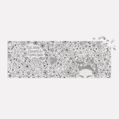 Flowers In Your Hair Color-In 1000 Piece Panoramic Jigsaw Puzzle Galison