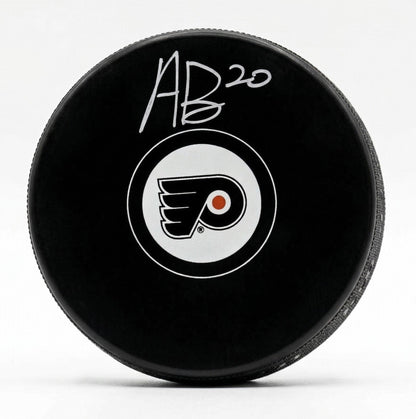 Alex Bump Philadelphia Flyers Autographed Logo Hockey Puck
