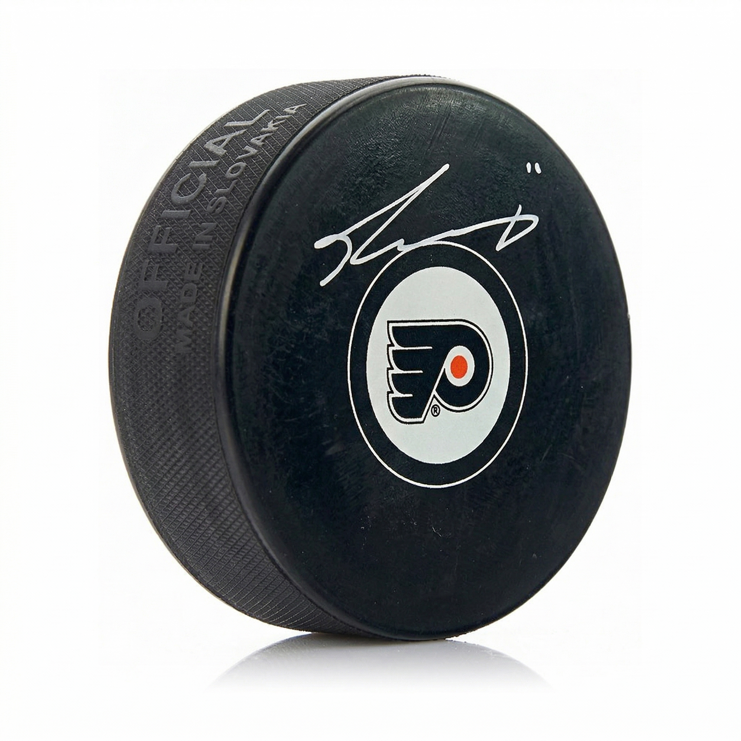 Travis Konecny Philadelphia Flyers Autographed Logo Hockey Puck