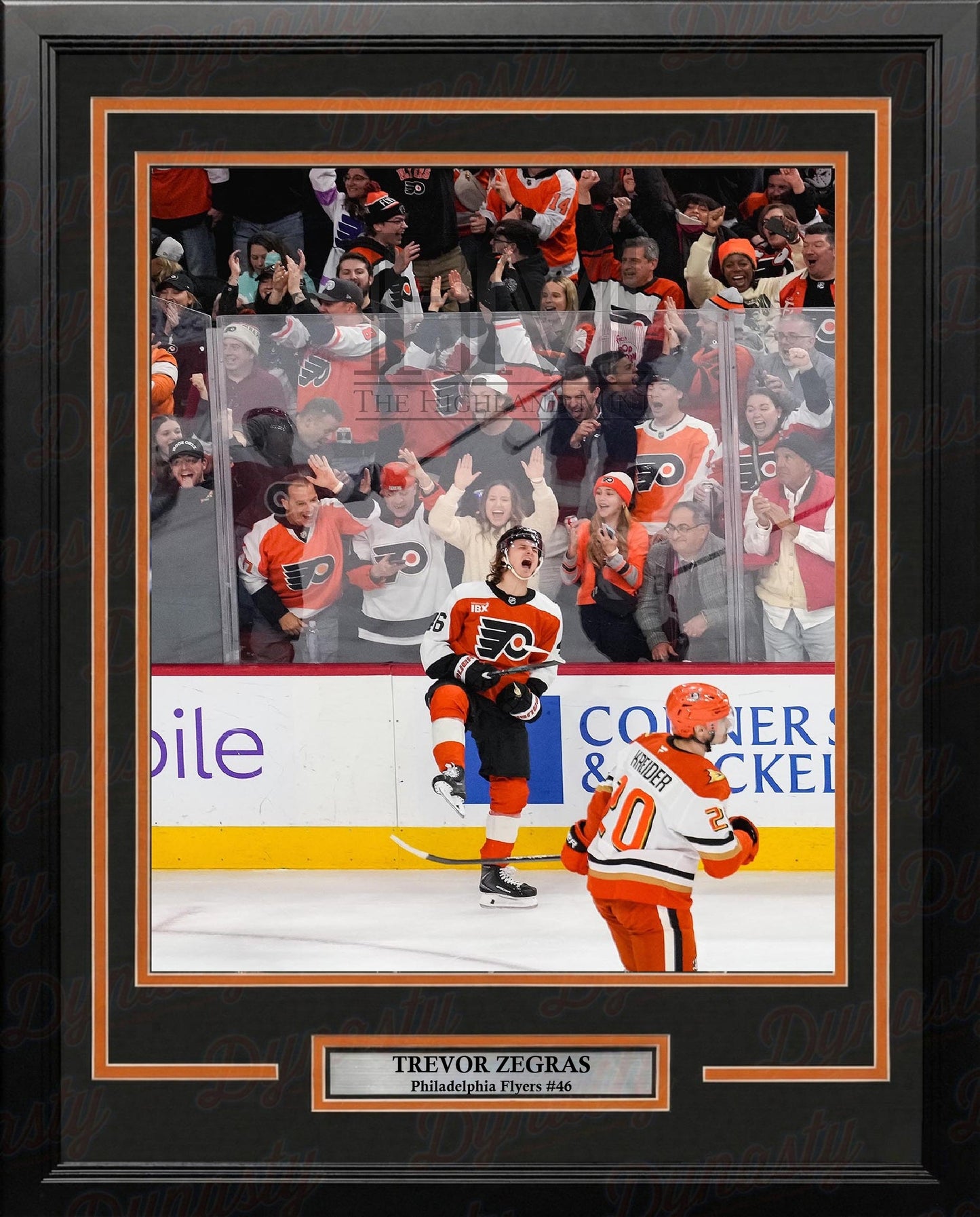 Trevor Zegras Philadelphia Flyers Celebration 11" x 14" Framed Hockey Photo