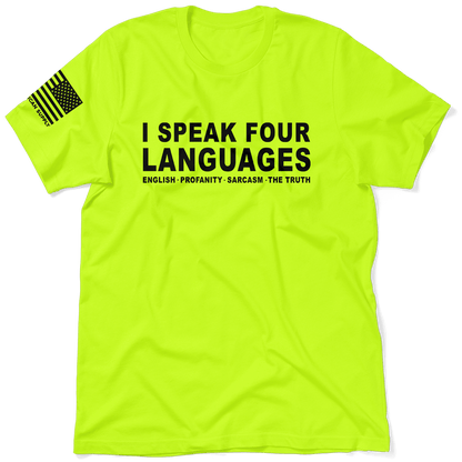 Four Languages - Safety Yellow Hi-Vis T-Shirt
