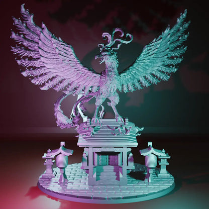 Suzaku Mounted Hero Diorama by Ghamak Fantasy 28/32mm Scale Miniature, 150mm x 144mm, Building