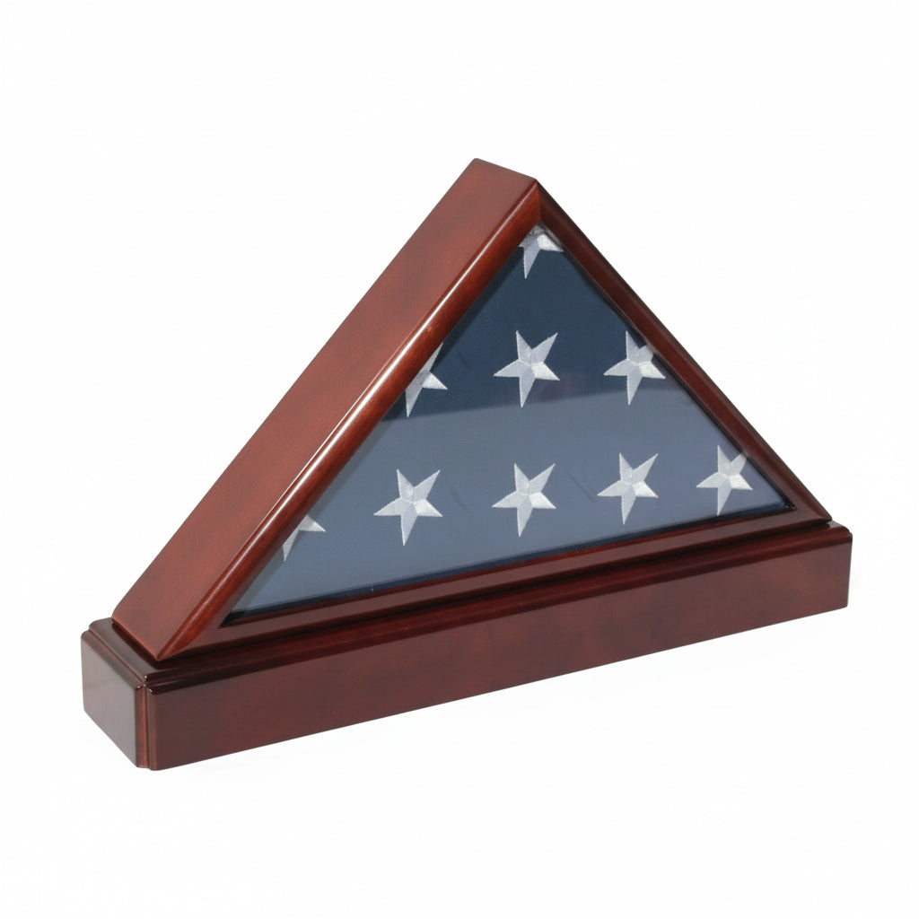 Burial/Funeral Flag Display Case Frame with Pedestal Stand