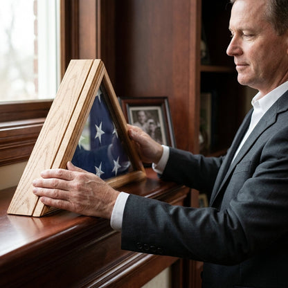 Coast Guard Display Case for 5ft x 9.5ft Flag - Cherry