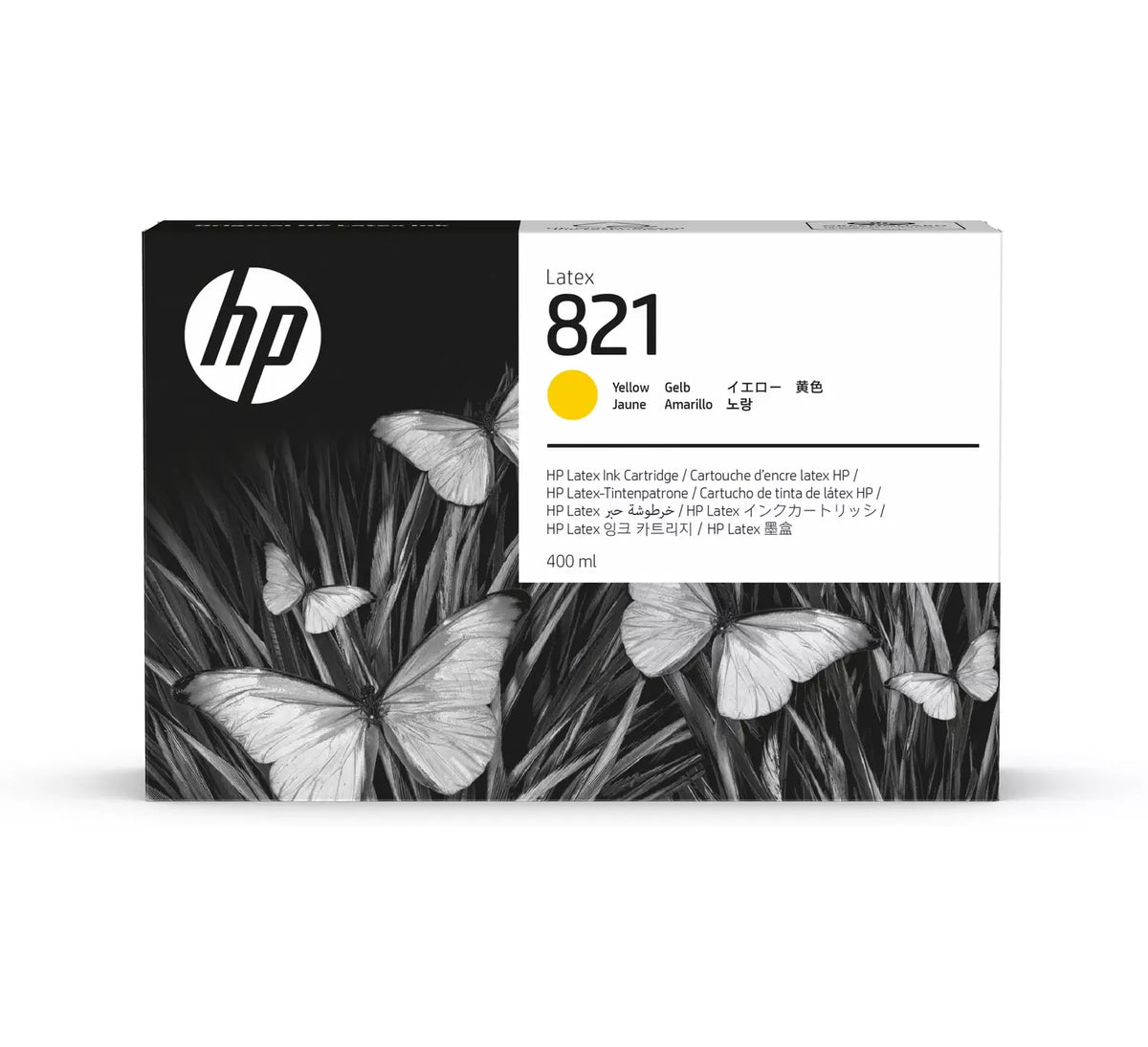 New, Pre-Owned - HP 821 400ml High-Yield Yellow Latex Ink Cartridge, G0Y88A