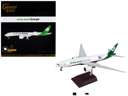 Boeing 777F Commercial Aircraft "Eva Air Cargo" White with Green Tail "Gemini 200 - Interactive" Series 1/200 Diecast Model Airplane by GeminiJets  free shipping USA
