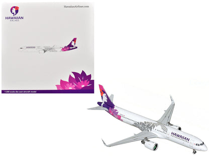 Airbus A321neo Commercial Aircraft "Hawaiian Airlines" (N208HA) White with Tail Graphics "Gemini 200" Series 1/200 Diecast Model Airplane by GeminiJets  free shipping USA