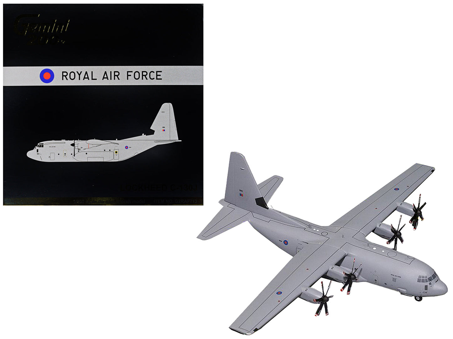 Lockheed C-130J Super Hercules Transport Aircraft "British Royal Air Force" Gray "Gemini 200" Series 1/200 Diecast Model Airplane by GeminiJets  free shipping USA