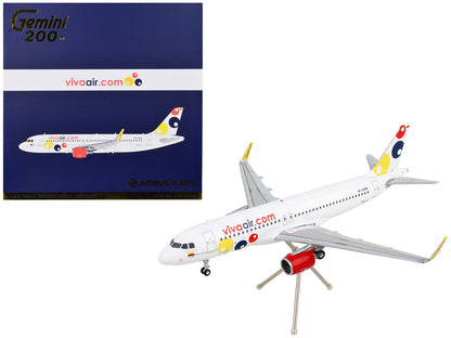 Airbus A320 Commercial Aircraft "Viva Air" White with Tail Graphics "Gemini 200" Series 1/200 Diecast Model Airplane by GeminiJets  free shipping USA