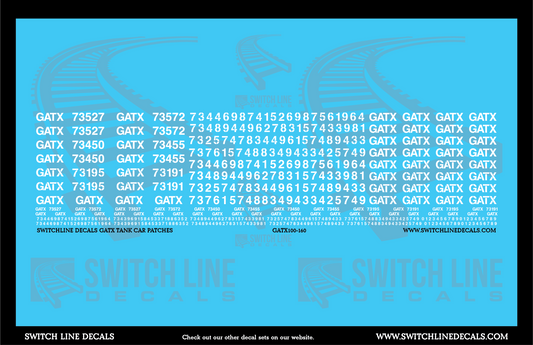 N Scale GATX Tank Car Patch Decal Set