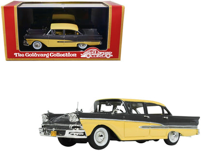 1958 Ford Fairlane 4 Door Gunmetal Gray and Pastel Yellow Limited Edition to 240 pieces Worldwide 1/43 Model Car by Goldvarg Collection  free shipping USA