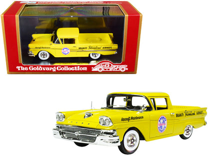 1958 Ford Ranchero Aircraft Maintenance Car Yellow "Braniff International Airways" Limited Edition to 125 pieces Worldwide 1/43 Model Car by Goldvarg Collection  free shipping USA