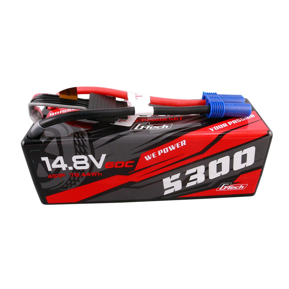 Gens ace 5300mAh 4S 60C 14.8V HardCase G-Tech Lipo Battery 14# with EC5 Plug