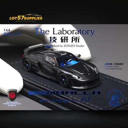 The Laboratory X Gemballa Mirage GT MATTE BLACK 1:64 Resin